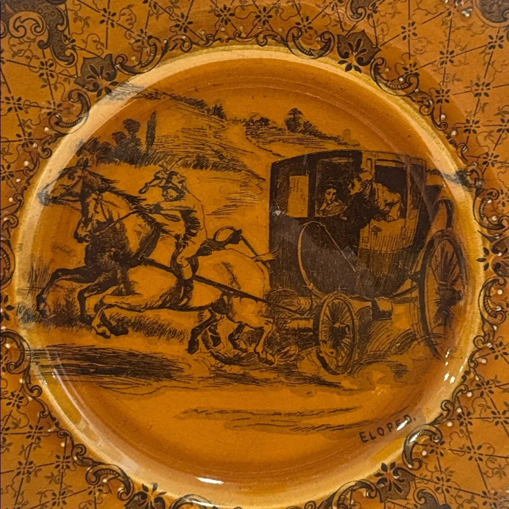 2 Antique Ridgways England Plates - Scenes From Coaching Days & Coaching Ways
